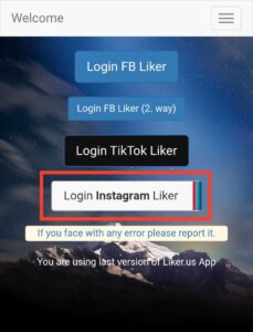 Login Instagram Liker