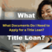 What Documents Do I Need to Apply for a Title Loan